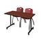 Kobe Rectangle Tables > Training Tables > Kobe Mobile Table & Chair Sets, 48 W, 24 L, 29 H, Cherry MKTRCC4824CH47BY - alternate 1